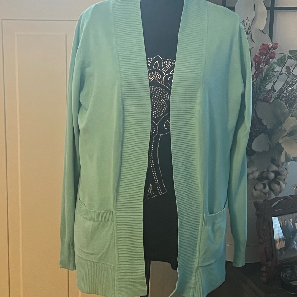 Lightweight sweater in light turquoise and size large Cielo brand